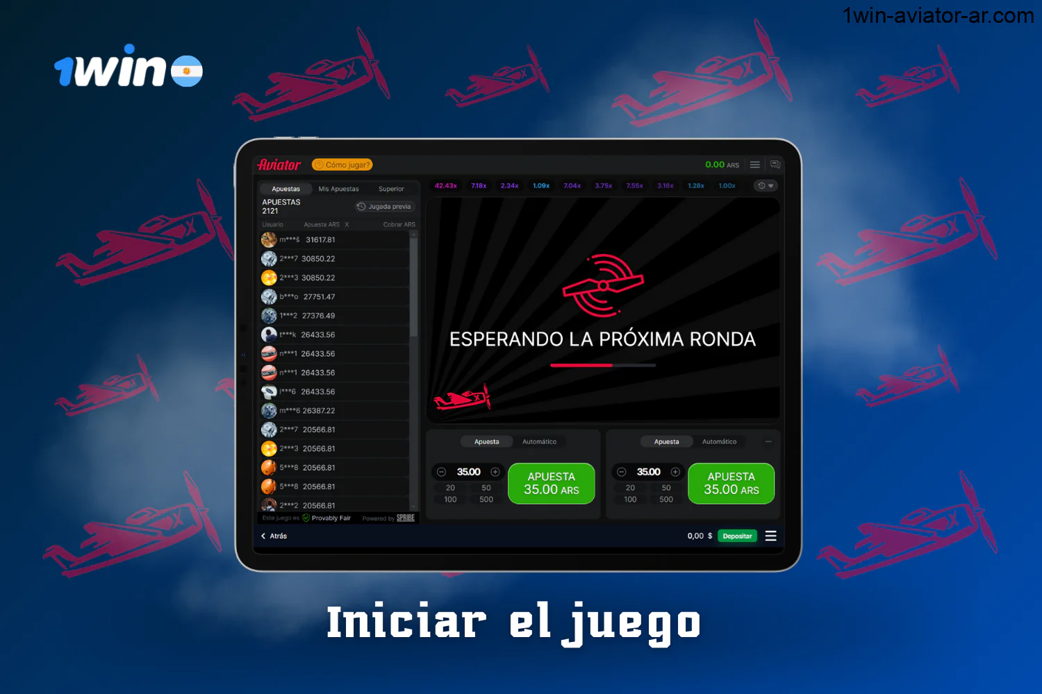 Los usuarios del casino 1win de Argentina pueden empezar a jugar al Aviator