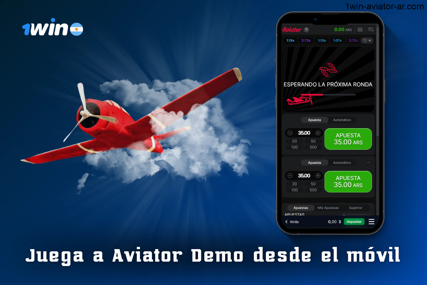 Jugadores de Argentina juegan a aviator demo desde el móvil