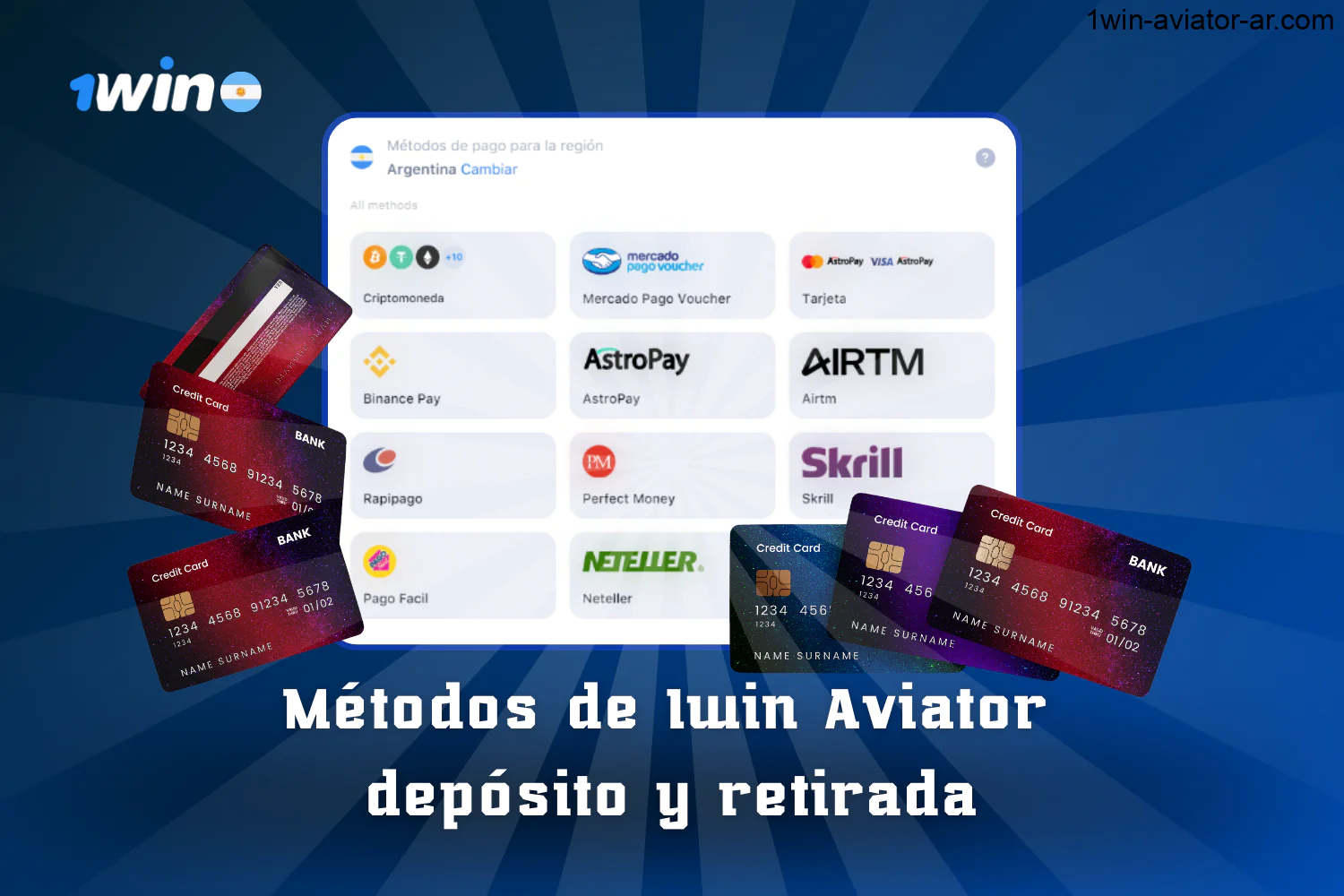 1win aviator tiene opciones de depósito y retiro para usuarios de Argentina