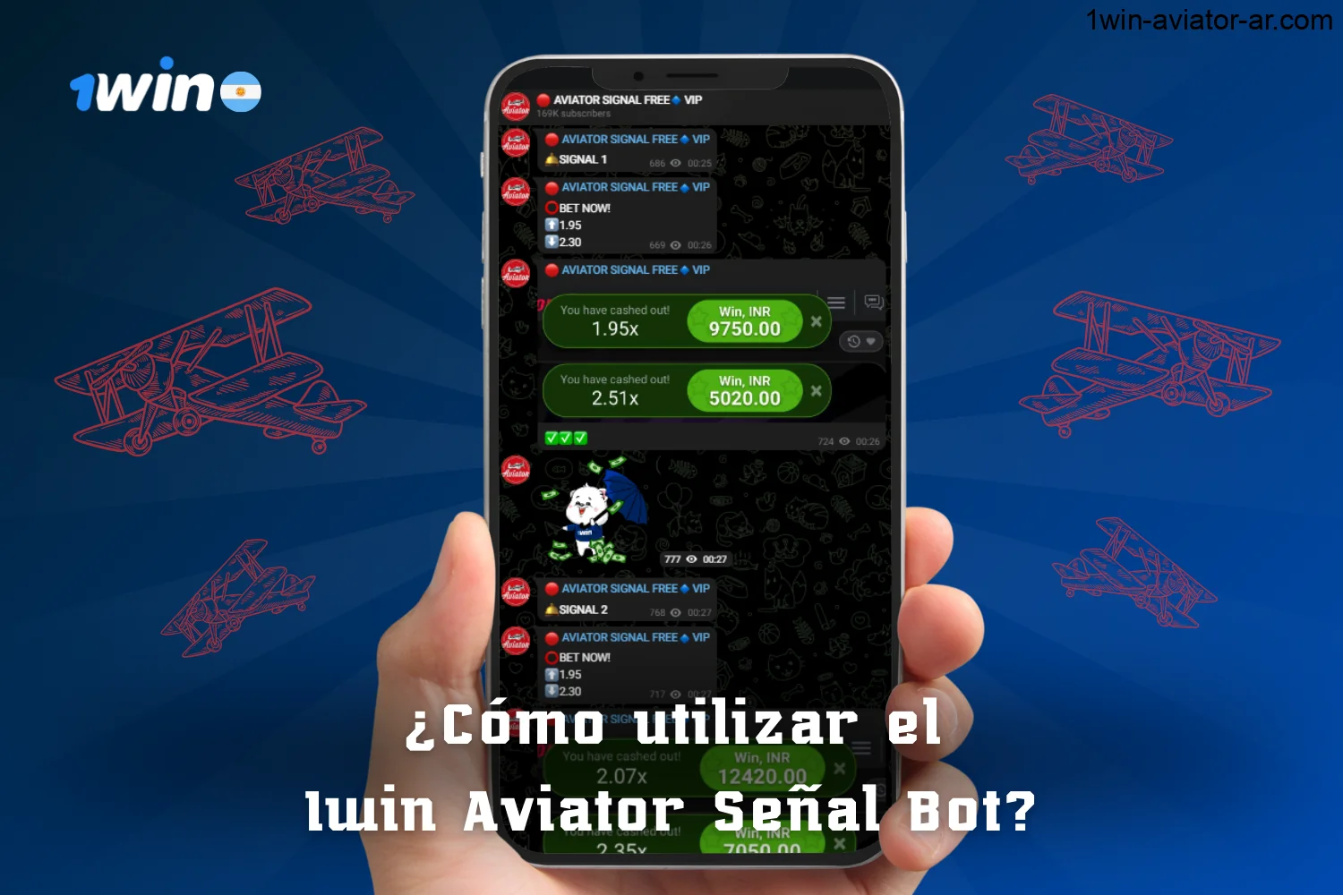 ¿Cómo pueden los usuarios de Argentina utilizar el bot de señales de aviador de 1win?